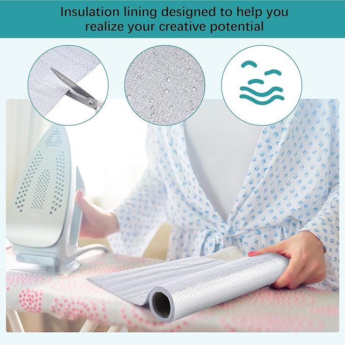 Treela 1 Roll 12 Inch x 3 Yard Heat Resistant Batting for Potholders Insulated Fabric Thermal Lining Batting for Pot Holders Heat Reflective Fabric