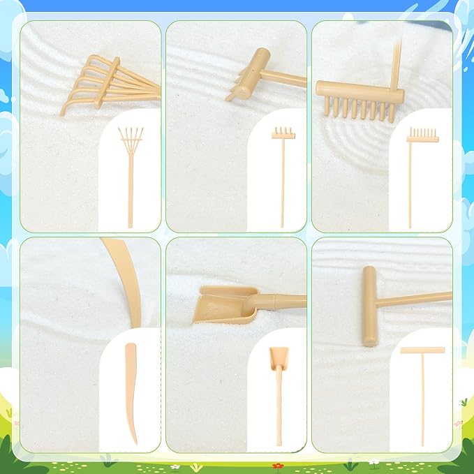 24 Pcs Hedgehog Zen Garden with Tray Sand Tools and Accessories | Micro Landscape Ornaments Suitable for Hedgehog Decor Meditation Room Office and Home Tools for Relaxation and Mindfulness