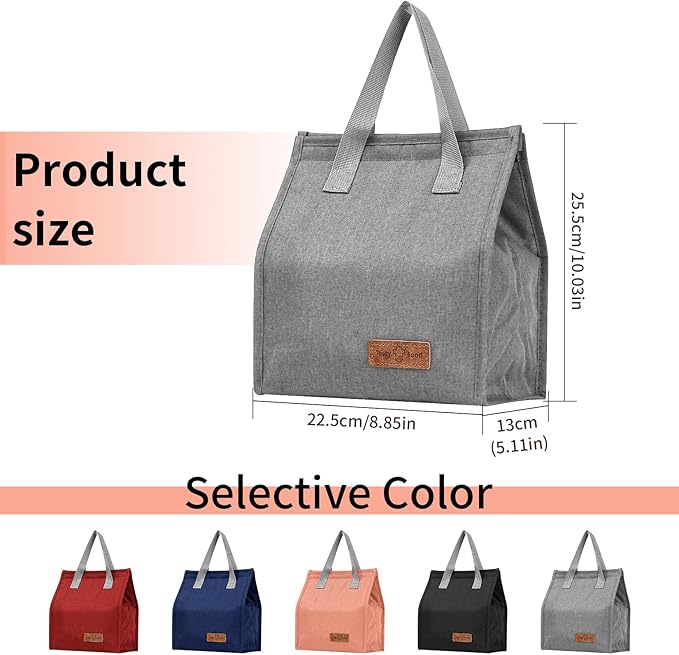 Lunch Bag Insulated, Lunch Box Bag, Reusable Lunch Tote Bag, Lunch Box Container Bag Insulated for Women, Men, Work, Office, Travel - Blue