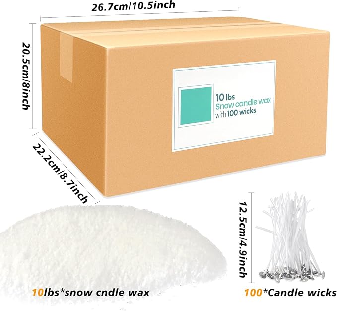 10 lb Pearl Wax Sand DIY Set with 100 Wicks, Reusable, Continuous Burning, Unscented Candle Powder, Designed for Handmade Candles, Wedding Celebrations and Party Decorations