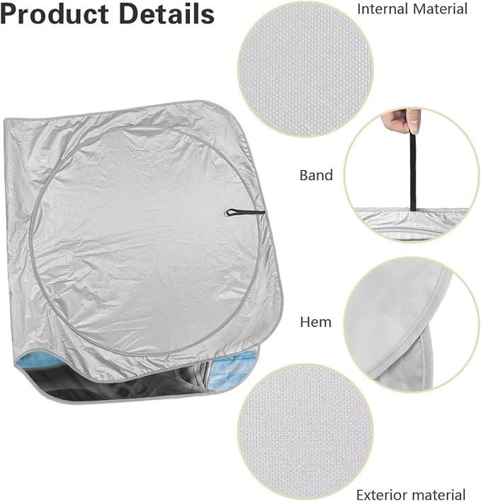 Cute Panda Car Windshield Sun Shade for Front Window Foldable Universal Tropical Vehicle Accessories Auto Sun Heat and UV Rays Blocker Keep Your Vehicle Cool for Trucks SUV