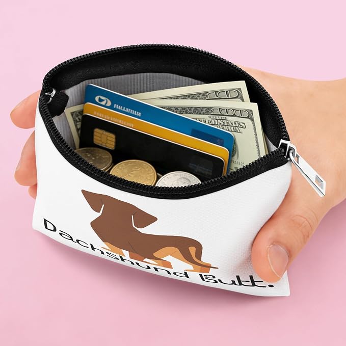 Dachshund Gift Coin Purse for Dog Lover Dachshund Gifts Coin Pouch for Friend Bestie Sister Coworker Christmas Birthday Gift Daughter Teen Dachshunds Themed Gifts Zipper Change Pouch
