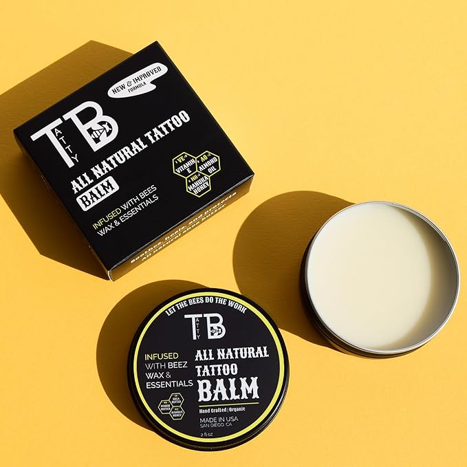 Tattoo Aftercare Balm – Fast Healing Tattoo Cream for New & Old Tattoos | Soothes, Hydrates & Brightens Ink | Natural Beeswax & Manuka Honey | 2 fl oz (2 Ounce, Citrus & Mint)