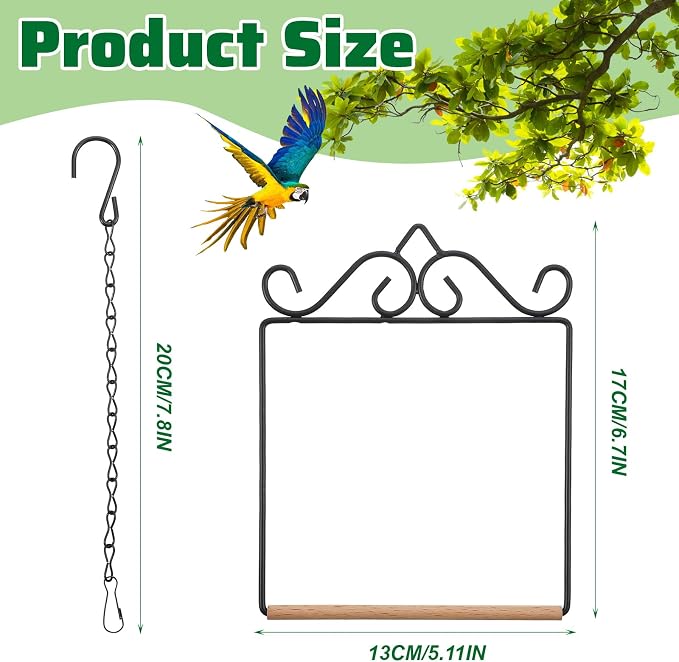 Hummingbird Swings and Perches 6.7x5.1in Humming Bird Swing | Hummingbird Perch for Hanging Indoor Outdoor Trunk Lawn Patio Garden