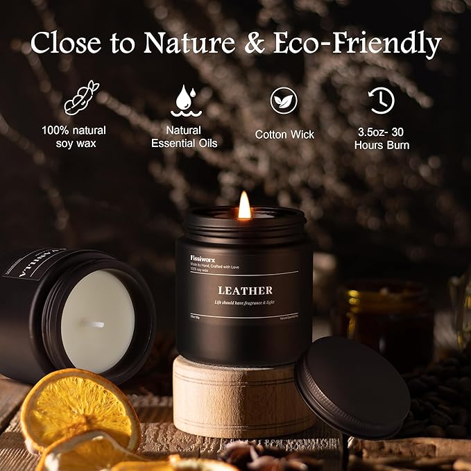 9 Pack Scented Candles Set Gifts for Men, Aromatherapy Candle Set with Scents （Lavender/Sandalwood Rose/Leather）- Gift for Dad, Boyfriend, Birthday, Father’s Day, Anniversary