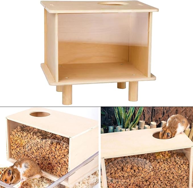 Hamster Digging Box Sand Bath Container - Sturdy Hideout & Play Area for Hamsters, Rats, Lemmings & Small Animals- Small