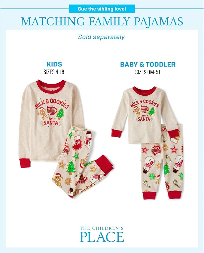 The Children's Place unisex-baby And Kids, Sibling Matching, Holiday Pajama Sets, Cotton