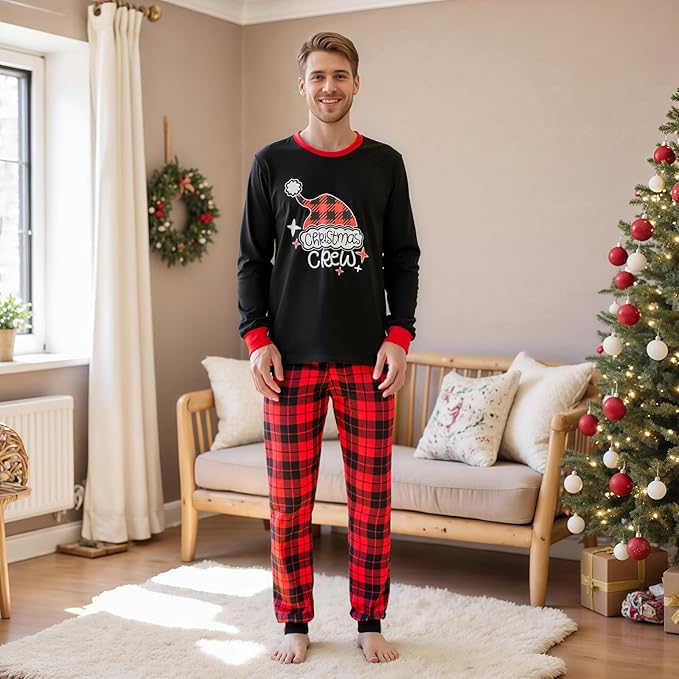 Matching Family Christmas Pajamas Set Elk/Tree/Plaid Holiday Sleepwear Xmas Family Jammies