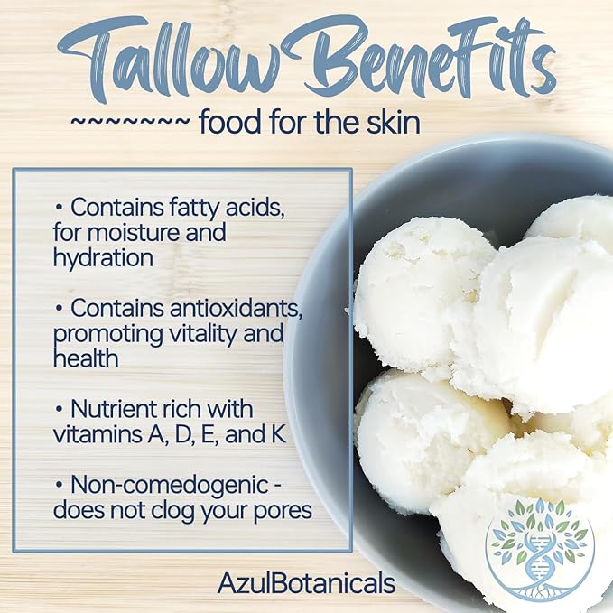 Ultimate Anti-Aging Tallow Balm Made with Organic Ingredients and Infused with Copper Peptide (GHK-Cu) and Argireline Hexapeptide, Black Seed Oil, Apricot Seed Oil (1.7 oz)