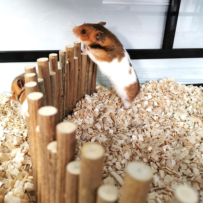 Flexible Hamster Wooden Bridge, 11.8In Fence for Cage Accessories | Rat Wood Sticks Ladder For Platforms Decor Stuff Hides