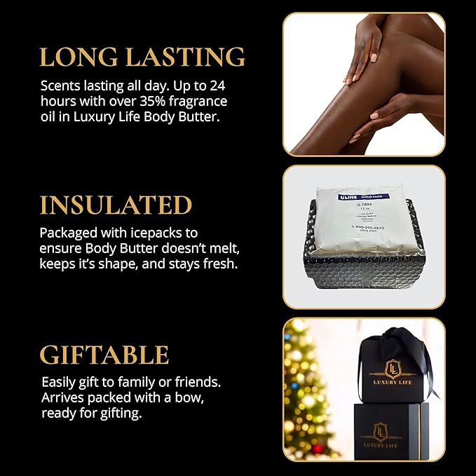 LUXURY LIFE BUTTER - Irresistibly Scented Body Butter with Hyaluronic Acid for Ultimate Moisture. Luxurious Natural Fragrance. Hydrates for a Non-Greasy Glamorous Glow, Intimate Dessert, 5 oz.