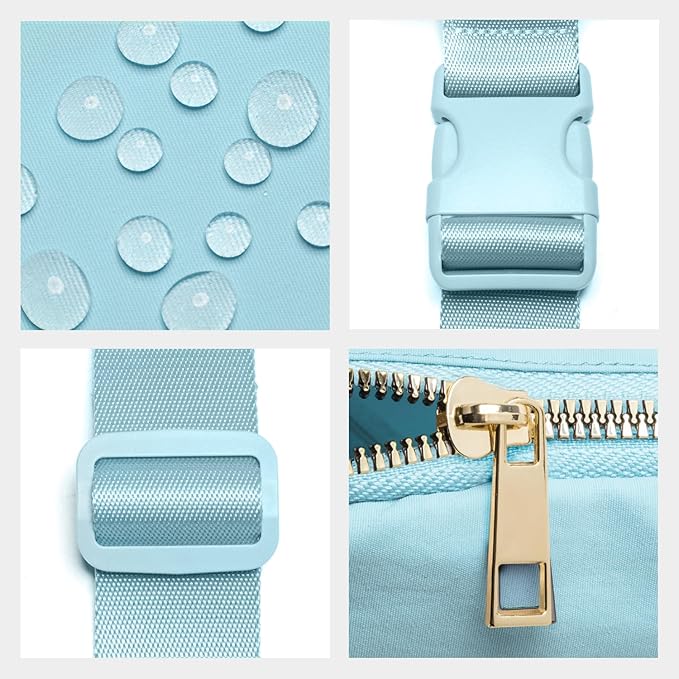 Gitus Gifts for 7 8 9 10 11 Year Old Girls Belt Bag Fanny Pack Crossbody Bags with Initial Letter Patch Birthday Gifts for Daughter Sister Friends Teen girls (Icing Blue-B)