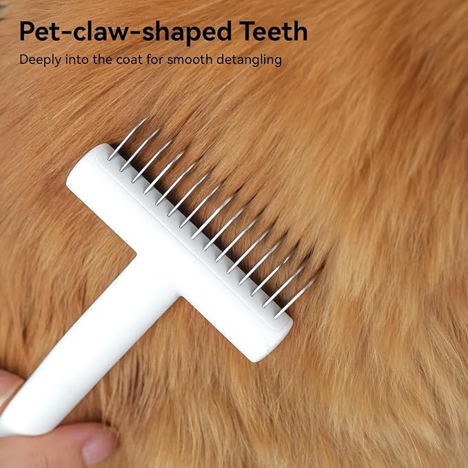 aumuca Dog & Cat Deshedding Brush – Pet Grooming Brush & Undercoat Rake for Long or Short Hair – Dematting Comb for Dogs, Cats, Matted Fur, Kitten, Puppy, Rabbit, Horse