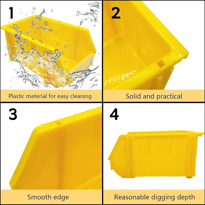 Reptile Digging Box Plastic Leopard Gecko Burrowing Habitat Hide Box with Wooden Ladder Compatible with Terrariums Tailored for Juvenile Bearded Dragons and Snake in Compact Setups (Yellow)