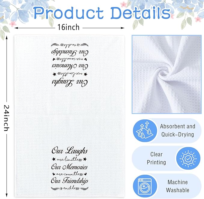 Tea Towel for Female Friends, Absorbent Quick-Drying Dish Towel, Friendship Gift for Friends 16 * 24in