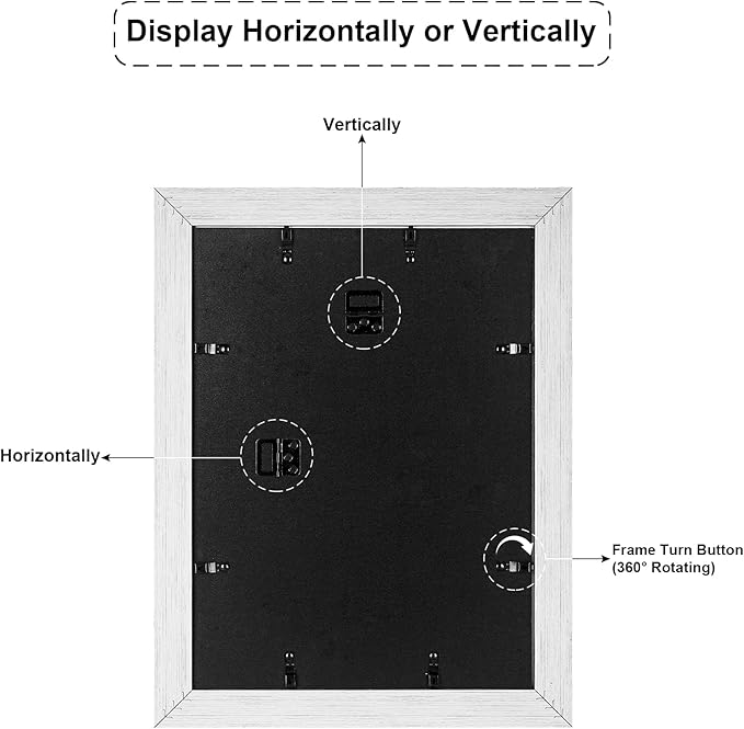 11x15 Picture Frame Display 4 opening 5x7 Picture Frame Collage,Multi Photo Frame with Mat,Plexiglass,Horizontal and Vertical Formats for Wall Decor,Distressed White Wood Grain