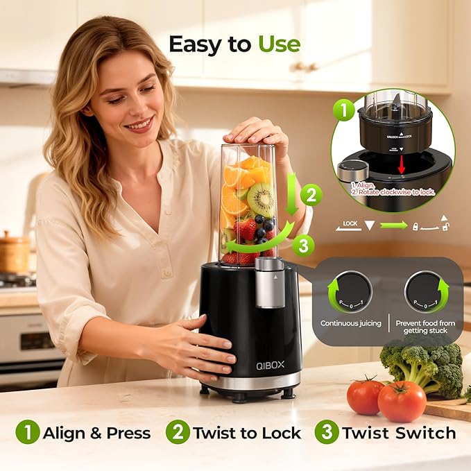 QIBOX Snow Cone Machine & Smoothie Blender 2 in 1, 700W Powerful Shaved Ice Machine Slushine Machine, Healthy Frozen Drink Maker with Stainless Steel Blade & Smoothie Recipe, for Home Kitchen Party
