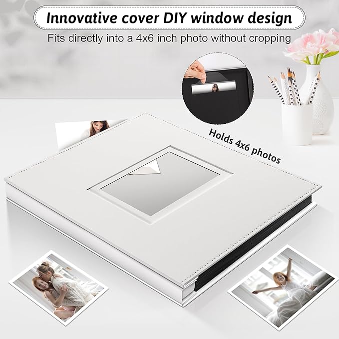 Popotop Photo Album 4x6 800 Pockets with Leather Hardcover Cover, Large Photo Album Binder Book with 80Pcs Pages for Family Travel Wedding Baby Gifts