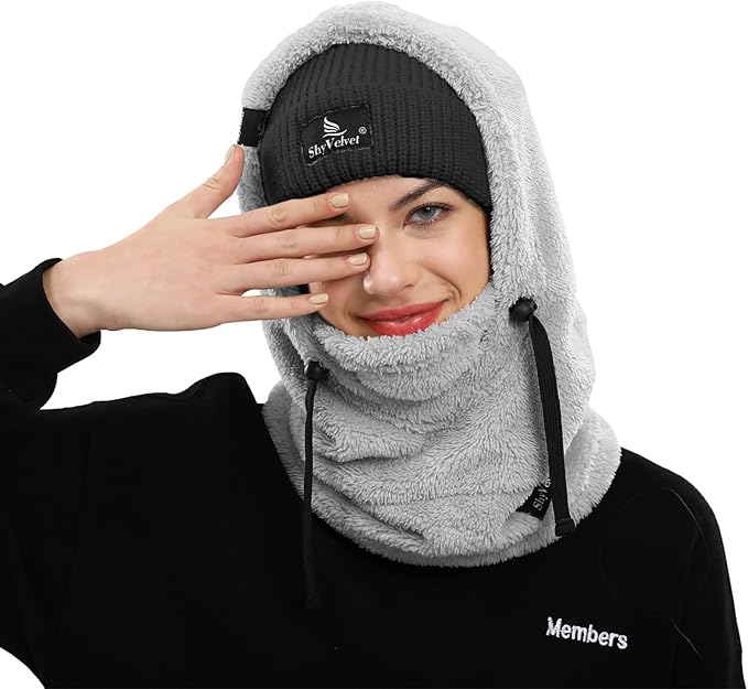 Shy Velvet Balaclava Wind-Resistant Winter Face Mask,Fleece Ski Mask for Men and Women,Warm Face Cover Hat Cap Scarf