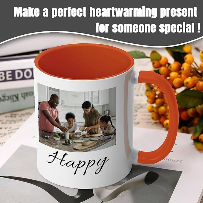 Custom Mug - Personalized Coffee Mug with Image, Logo, or Text | Custom Photo Cup | Customized 11 Oz Ceramic Tea Cup Taza Personalizadas Custom Gifts for Men & Women