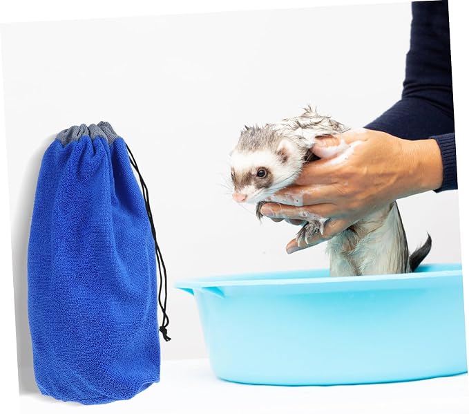 Ferret Grooming Accessories Small Pet Bathrobe Flannel Bath Towel Soft for Skin Easy Cleaning Use
