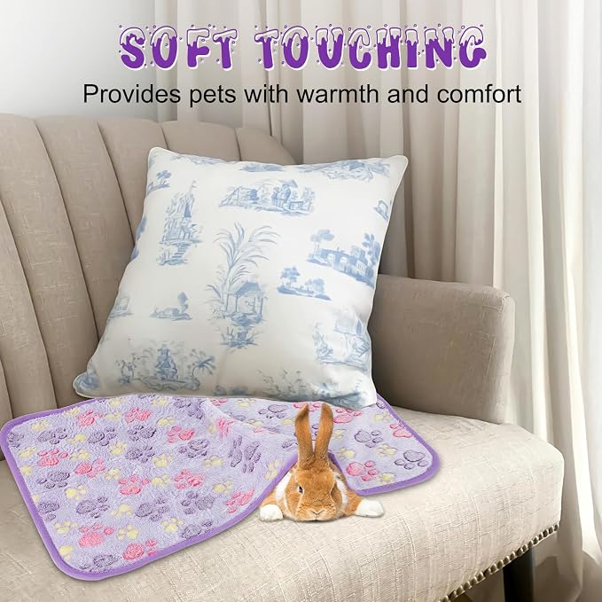 YUEPET Waterproof Guinea Pig Blankets 6 Pack, Fleece Cage Liners, L | Guinea Pig Fleece Cage Liners, Waterproof Backing, Machine Washable, Soft Fleece Surface, 48 x 24 in