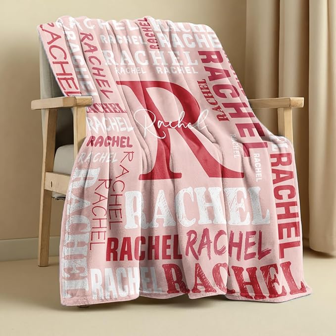 Personalized Blankets for Teen Girls Boys - Printed in USA, Custom Blanket with Kids Names, Ultra-Soft Flannel Monogrammed Baby Throws Blankets, Customized Christmas Brithday Gifts for Adults