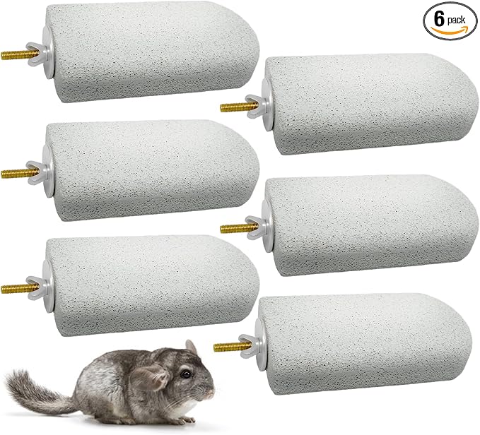 Chinchilla Lava Ledges Rat Climbing Platform 6 Pack Pumice Ledge Shelf Pet Chewing Grinding Toys Small Animals Cage Accessories for Totoro Squirrel Guinea Pig Hamster Gray