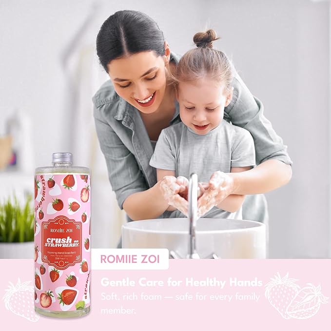 ROMIIE ZOI Foaming Hand Soap Refill, Strawberry, Gentle & Moisturizing Formula, 1000 ML/ 33.8 FL OZ