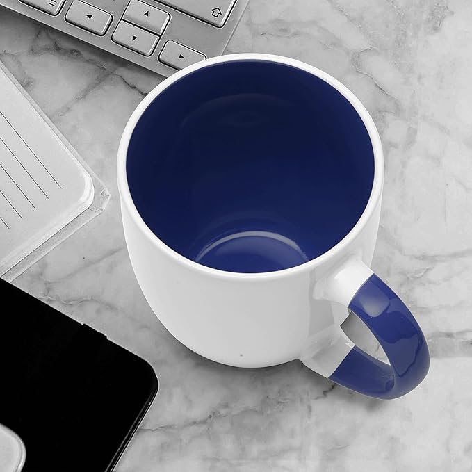 DISCOUNT PROMOS Bistro Style Large Coffee Mugs 16 oz. Set of 10, Bulk Pack - Perfect for Coffee, Tea, Espresso, Hot Cocoa, Other Beverages - Cobalt Blue