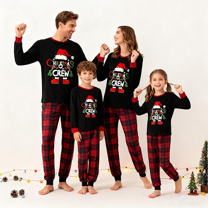 WephuPSho Christmas Family Matching Pajamas, Festive Xmas Jammies Sets for the Whole Family, Holiday Pjs Christmas