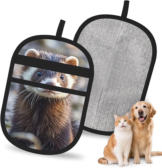Pet Hair Removal Glove for Dogs Cats, Upgraded Reusable Electrostatic Pet Hair Glove, Magic Brush Pet Hair Remover Tool Hairy Ferret Grooming Gloves for Clothing, Couch, Carpet, Car Seat