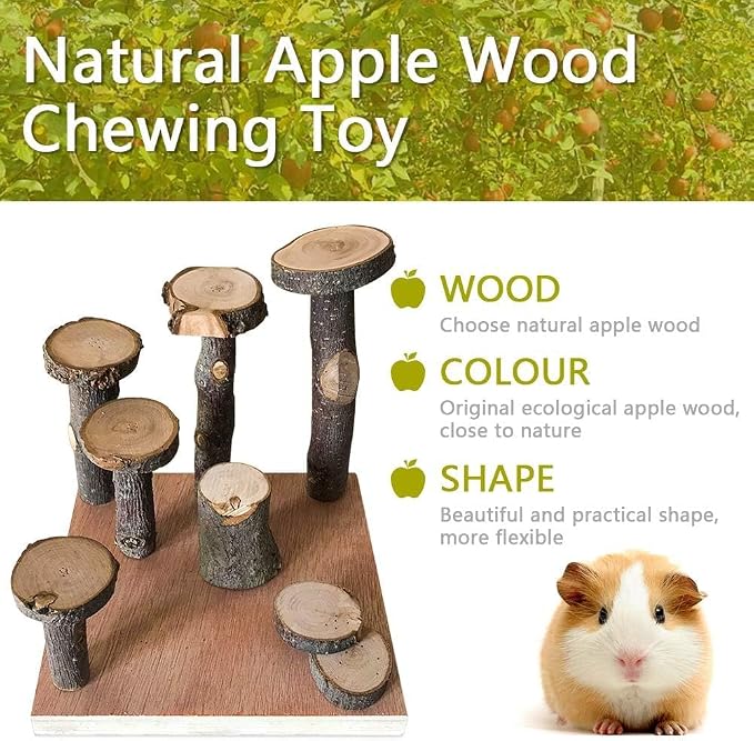 Wooden Hamster Platform Climb Toy Cage Accessories for Gerbil Dwarf Hamster | Exercise activity playground, Syrian hamster climb stairs, Natural wood chewing enrichment toys
