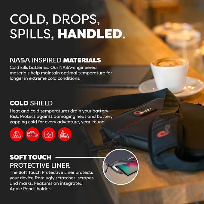 PHOOZY Insulated Thermal Sleeve for Laptops, iPads, MacBooks & Similar Sized Tablets or Laptops up to 11" - Patented NASA Thermal Technology Extends Battery Life in The Cold (Black CAMO)