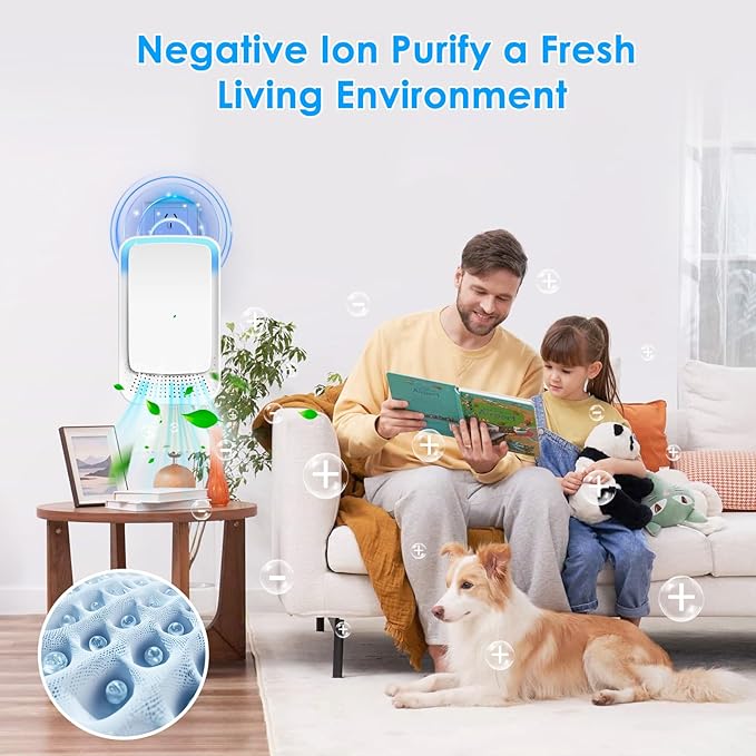 1Pack Plug In Air Ionizer Purifier for Home Mini Air Purifier for Small Room Quiet Working Air Freshener for Office, Bedroom,Living Room,Portable Air Purifiers Odor,Pets Smell