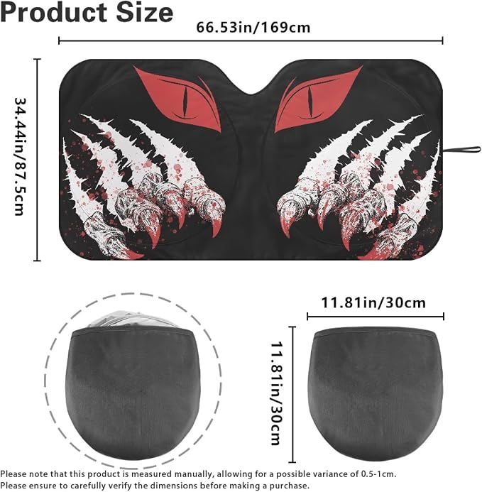 Terrifying Monster Car Sun Shade Easy to Install Front Windshield Sun Visor Protector Heatshield Keep Your Vehicle Cool,Car Accessories