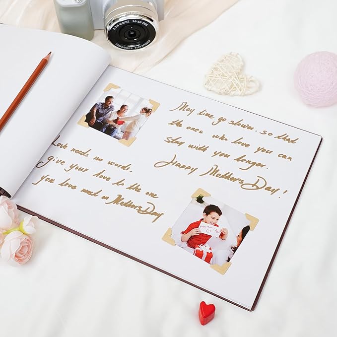 Personalized Photo Album, Custom Family Picture Album, DIY Couples Scrapbooks Albums, Travel Memorial Guest Book for Mother, Daughter, Wedding, Pets Keepsakes