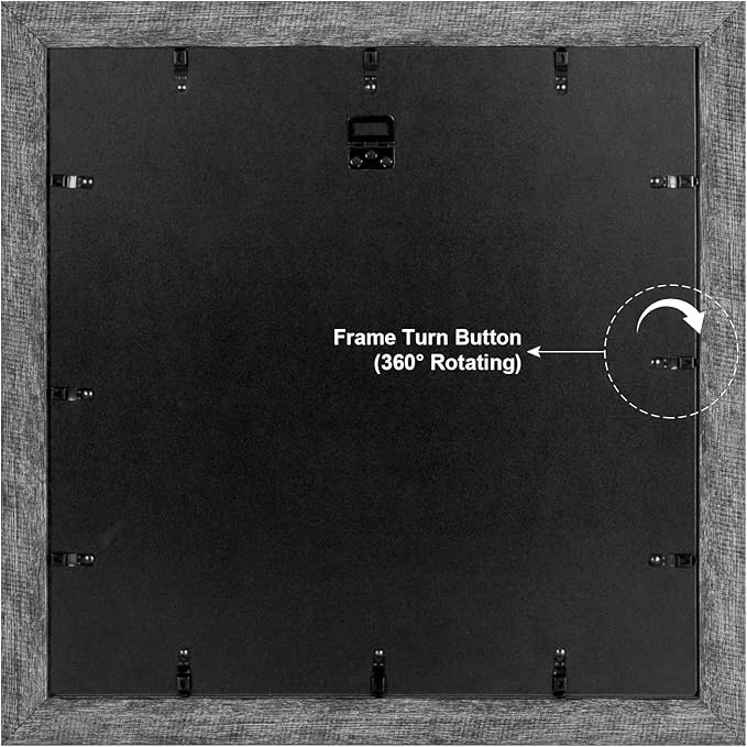 17x17 Picture Frame Display 9 opening 4X6 Picture Frame Collage,Multi Photo Frame with Mat,Plexiglass,Wall Mount Decor,Grey Wood Grain