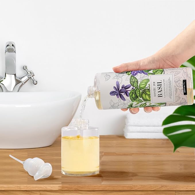 ROMIIE ZOI Foaming Hand Soap Refill, Basil, Gentle & Moisturizing Formula, 1 L/ 33.8 FL OZ