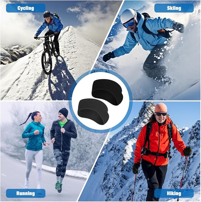 Ear Warmers Headband, Fleece Earmuffs Running Headband Winter Ear Covers Moisture Wicking Ski Sport Headband for Men & Women (19.2 inches, One Size, Cycling)
