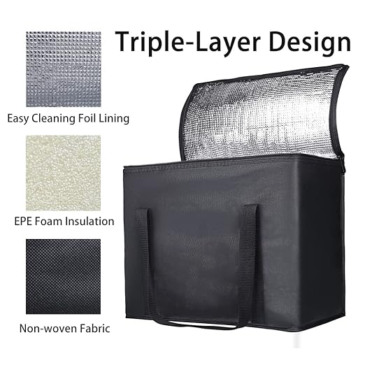 2PK Insulated Grocery Bags Reusable Heavy Duty - Cooler Tote with Reinforced Base for Stability & No Sag - XL Thermal Bag for Hot Cold Food, Delivery, Shopping, Travel, Camping, Grocery Essentials