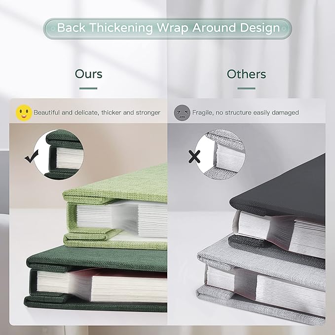 Popotop Large Photo Album Self Adhesive 4x6 5x7 8x10 Scrapbook Album DIY Picture Book,Gifts for Mom,Family Baby and Wedding,with Metal Pen and Plastic Board