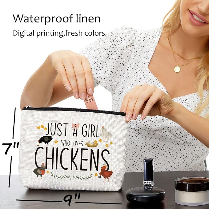 Chicken Makeup Bag Funny Farmer Animal Cosmetic Bag