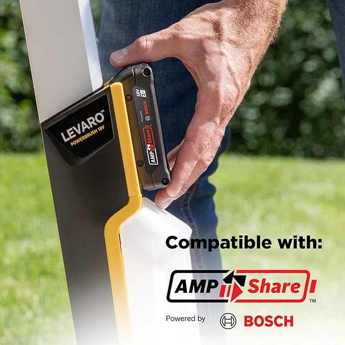 Wagner Spraytech (2469828) Levaro Powerbrush 18V Cordless Outdoor Patio and Deck Cleaner with included Deep Cleaning Solution & Stone/Concrete Cleaning Solution great for outdoor spaces
