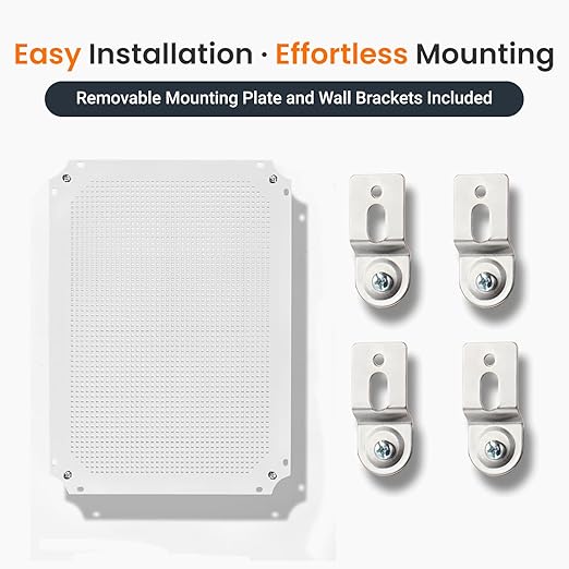 QILIPSU Waterproof Junction Box IP67 Outdoor Plastic Electrical Project Enclosure Weatherproof with Inner Door, Mounting Plate, Wall Brackets, Hinged Clear Cover 16.1"x12.2"x7.1" CC-D