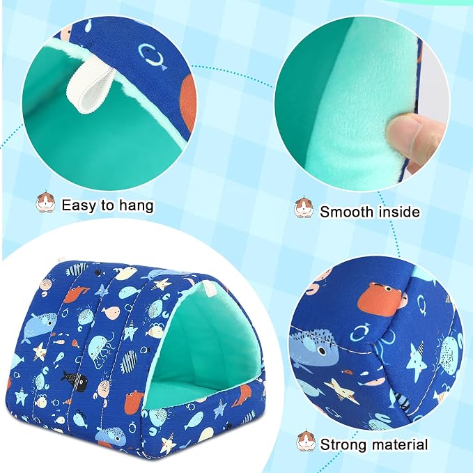 UPINS 2Pcs Guinea Pig Hideout,Guinea Pig Bed Houses | Washable Small Animal House Cage Accessories,for Dwarf Rabbits Chinchillas Hamsters Hedgehogs