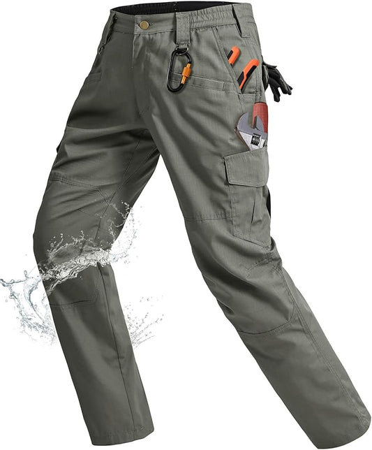 Rapoo Ripstop Water Resistant Cargo Tactical Pants for Men EDC Hiking Work Military Army Pants with 9 Pockets