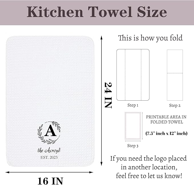 ubmpj Personalized Kitchen Towel Custom Waffle Weave Towel Gift for Housewarming Wedding Friend Birthday