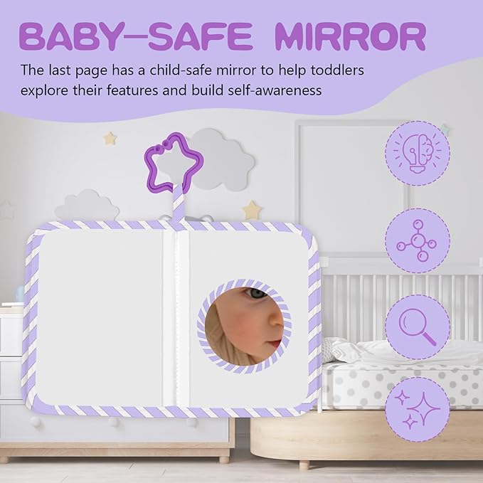 Baby Photo Album, My First Family Soft Photo Album For Baby, Raining Hearts Babies Cloth Photo Book Memory Keepsake Shower, First Year Babies Gift Pictures Holds for Newborn Toddler Kids 5.5x7inches