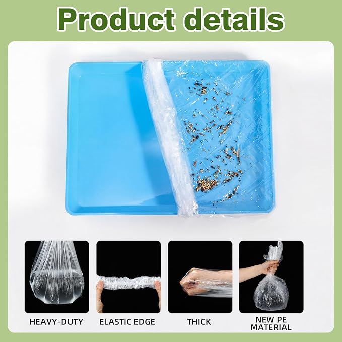100 Pcs Disposable Bird Cage Liners Bags Accessories,Small Style | Clear Plastic Parakeet Liner Bags, Universal Birdcage Liner Bags for Parakeets, Parrots, Finches, Canaries, Cockatiels